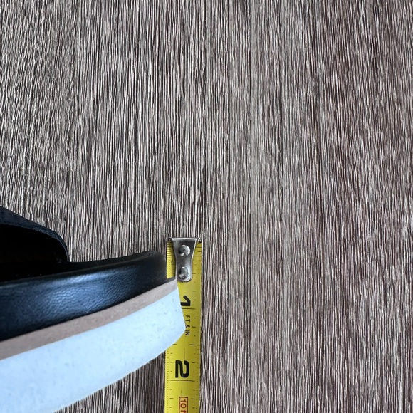 Franco Sarto India Platform Wedge Leather Velcro Sandal Black Embossed Snake 10 - Picture 10 of 16